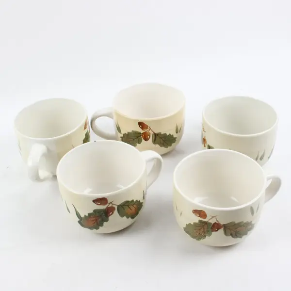 Royal Norfolk Fall Leaf Ceramic Coffee Mugs Set of 5