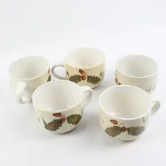 Royal Norfolk Fall Leaf Ceramic Coffee Mugs Set of 5