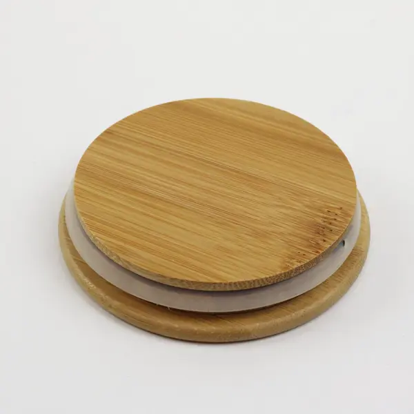 Clear Glass Storage Jars Wooden Lid Kitchen Pantry Canister