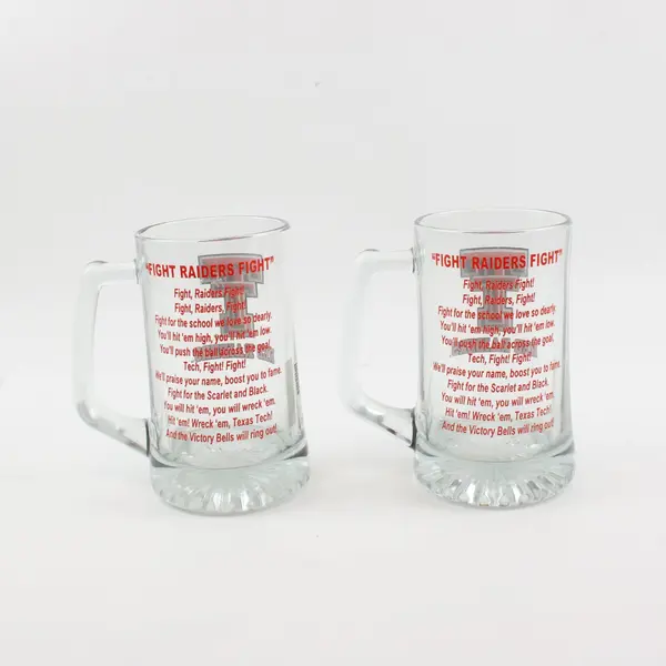 Set of 2 Texas Tech Red Raiders Double T Logo 15 oz Glass Steins