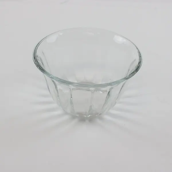 Set of 2 Clear Pressed Glass Bowls Paneled Flared Rim Salad Fruit