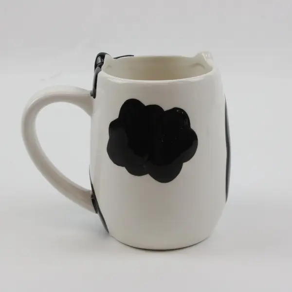 TAG Cat Kitten Mug Black White Blue Glasses Sculpted Ceramic