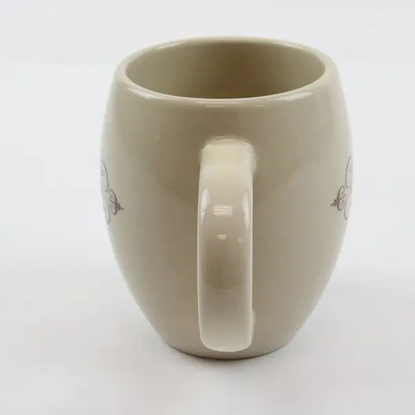 Off-White Ceramic Pot Belly Coffee Mug with Crush Text