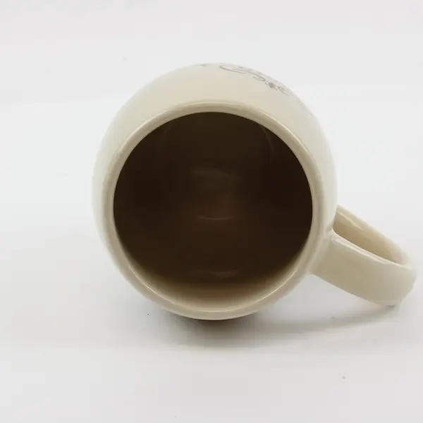 Off-White Ceramic Pot Belly Coffee Mug with Crush Text