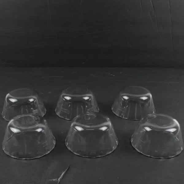Vintage Pyrex 463 Vintage Clear Glass Custard Cups Scalloped Rim Set of 6