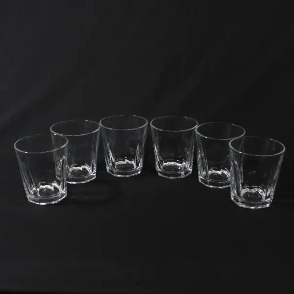 Set of 6 Clear Glass Tumblers 4 Inch Drinking Glasses FLAWED