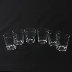 Set of 6 Clear Glass Tumblers 4 Inch Drinking Glasses FLAWED