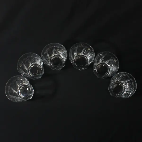 Set of 6 Clear Glass Tumblers 4 Inch Drinking Glasses FLAWED
