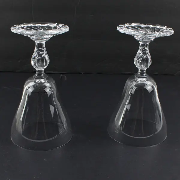 Lot of 2 Decorative Wine Glasses Water Goblets 6.5in Used