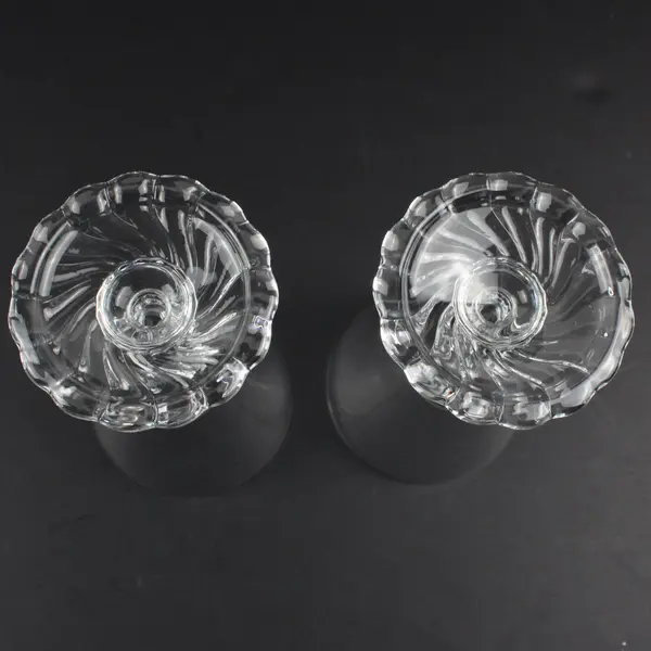 Lot of 2 Decorative Wine Glasses Water Goblets 6.5in Used