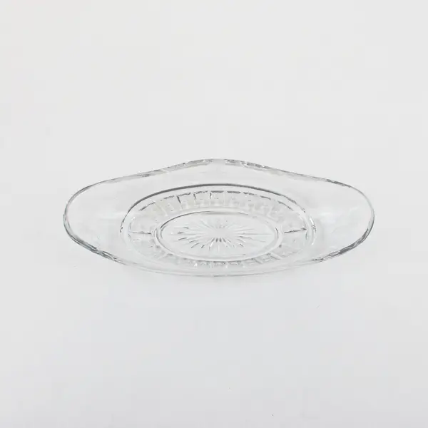Clear Pressed Glass Oval Relish Dish Tray Serving Appetizer 12 Inch