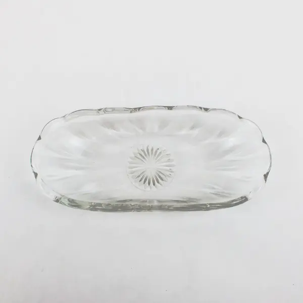 Vintage Clear Glass Banana Split Dish Dessert Boat Ice Cream Sundae