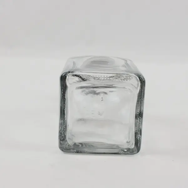 Clear Glass Oil Vinegar Cruet Bottle Square Base Pointed Metal Cap