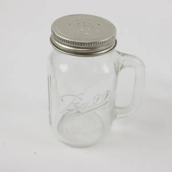 Lot of 2 Ball Mason Jar Salt Shaker Jars, 1 Metal Lid