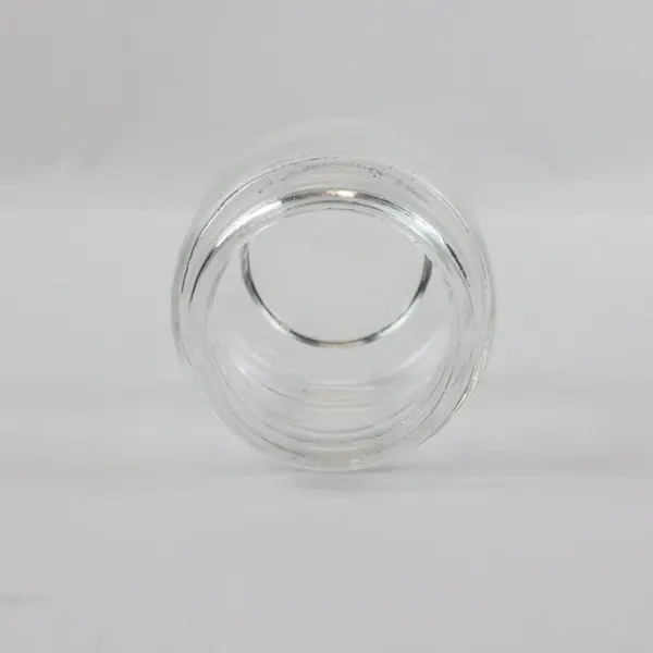 Glass Syrup Honey Dispenser Off-White Plastic Lid Thumb Lever