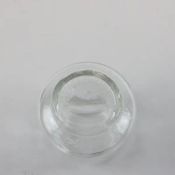Glass Syrup Honey Dispenser Off-White Plastic Lid Thumb Lever