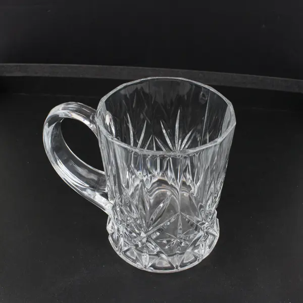 Cristal D'Arques Chantilly Lead Crystal Mugs Set of 2 Clear Faceted