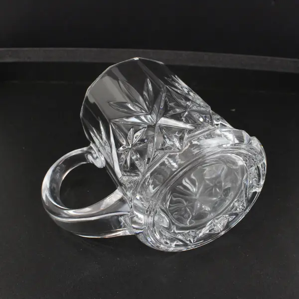 Cristal D'Arques Chantilly Lead Crystal Mugs Set of 2 Clear Faceted