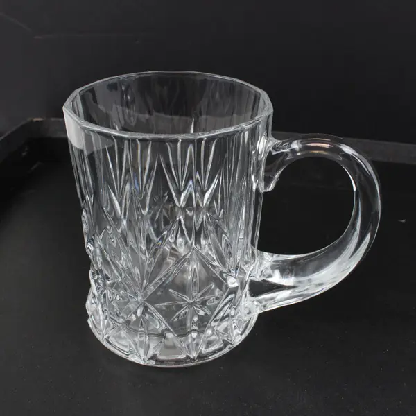 Cristal D'Arques Chantilly Lead Crystal Mugs Set of 2 Clear Faceted