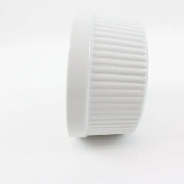 Pier 1 Imports White Ribbed Porcelain Ramekins Set of 4 Souffle Cups