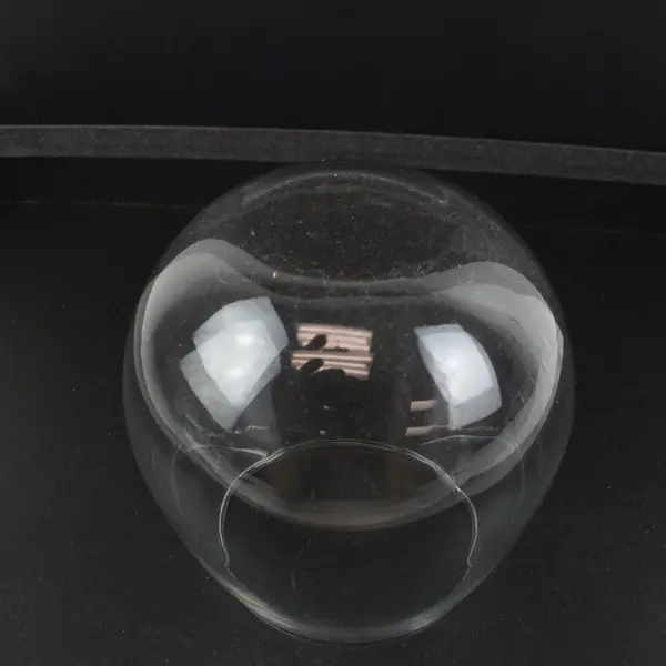 Set of 3 Clear Glass Stemless Wine Glasses Bulbous Shape