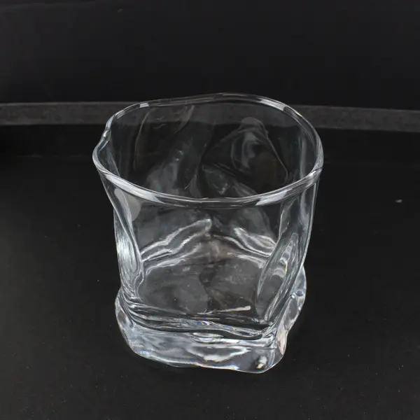 Clear Glass Tumbler Irregular Twisted Crumpled Texture Drinkware