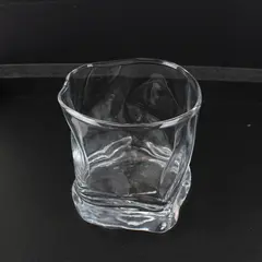 Clear Glass Tumbler Irregular Twisted Crumpled Texture Drinkware