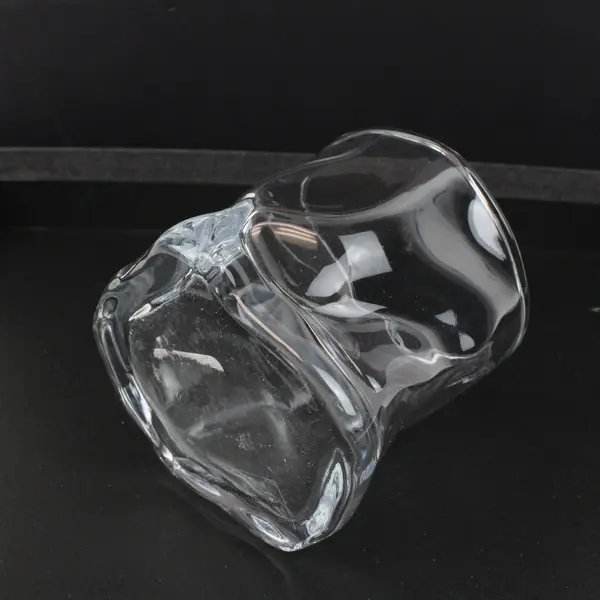 Clear Glass Tumbler Irregular Twisted Crumpled Texture Drinkware