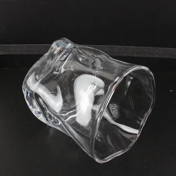 Clear Glass Tumbler Irregular Twisted Crumpled Texture Drinkware