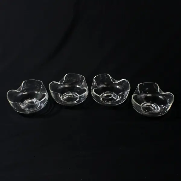 Set of 4 Clear Glass Ruffled Dessert Bowls 5 in Serving Fruit Snacks