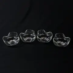 Set of 4 Clear Glass Ruffled Dessert Bowls 5 in Serving Fruit Snacks