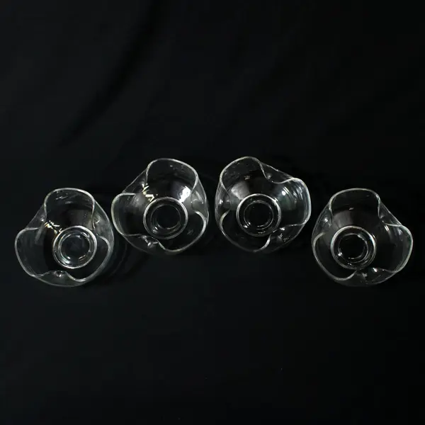 Set of 4 Clear Glass Ruffled Dessert Bowls 5 in Serving Fruit Snacks
