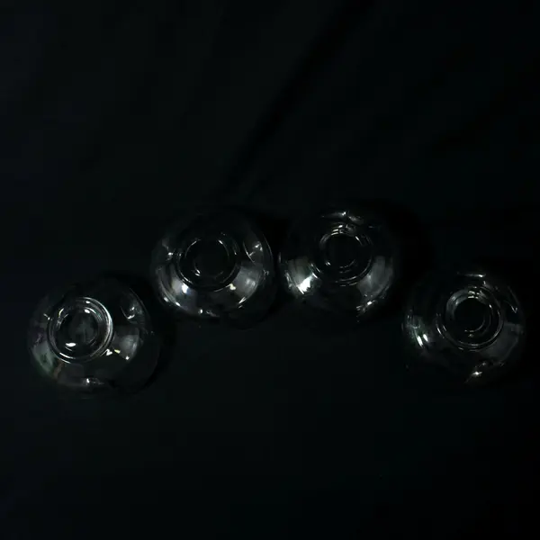 Set of 4 Clear Glass Ruffled Dessert Bowls 5 in Serving Fruit Snacks
