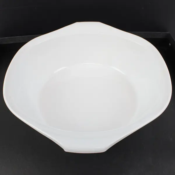 Libbey 2 Qt Casserole Serving Dish White Brown Daisy Floral