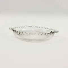 Vintage Imperial Glass Candlewick Divided Relish Dish Beaded Rim Handles