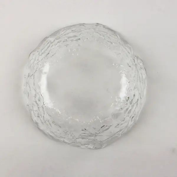 Clear Pressed Glass Serving Bowl Embossed Grape & Leaf Pattern