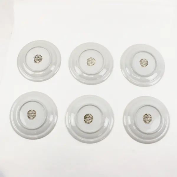 Vintage Colonial Stoneware Bread & Dessert Plates Set of 6