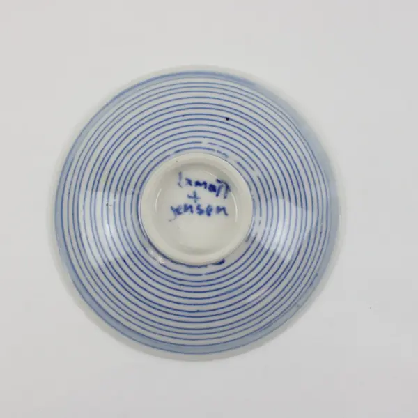 Blue and White Porcelain Plate East Asian Pattern 10.5in