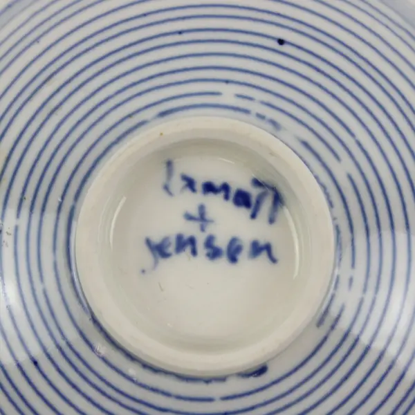 Blue and White Porcelain Plate East Asian Pattern 10.5in