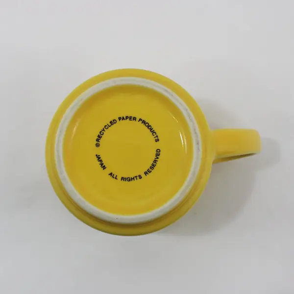 VTG Recycled Paper Products Yellow Mug Insanity Is Inherited From Your Kids