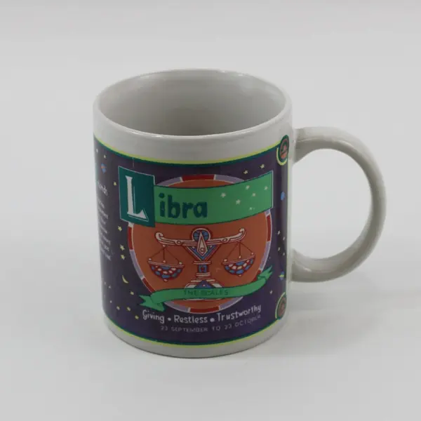 Libra Zodiac Sign Ceramic Coffee Mug Celestial Astrology Collectible