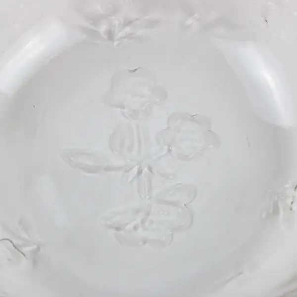 Anchor Hocking Savannah Clear Glass Scalloped Floral Bowls Set of 2