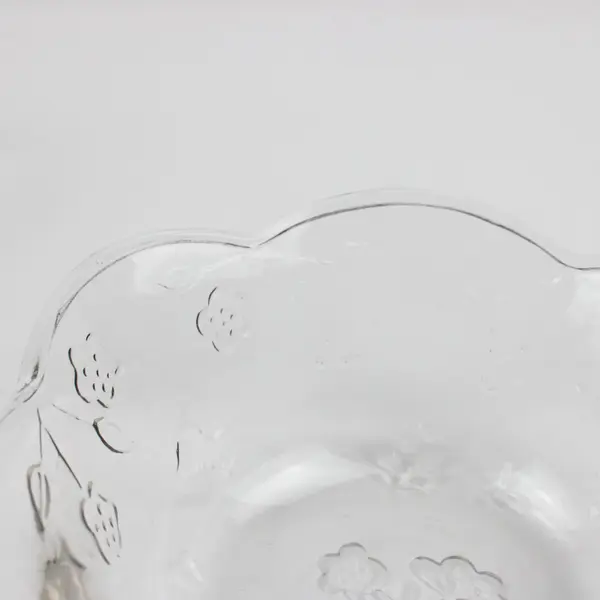 Anchor Hocking Savannah Clear Glass Scalloped Floral Bowls Set of 2