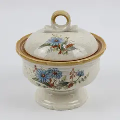 Mikasa Blue Daisies EB 804 Vintage Stoneware Covered Sugar Bowl with Lid