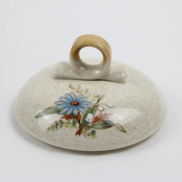 Mikasa Blue Daisies EB 804 Vintage Stoneware Covered Sugar Bowl with Lid