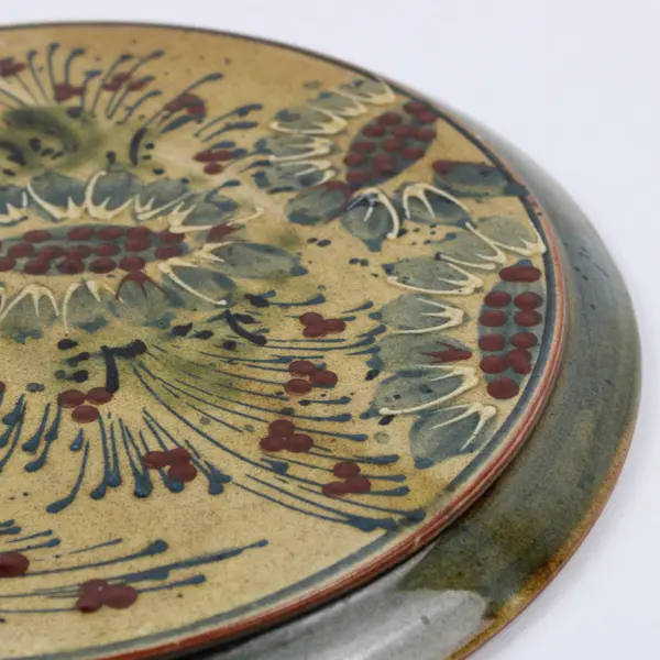 Terraghia Corsica Hand-Painted Ceramic Floral Serving Bowl Platter
