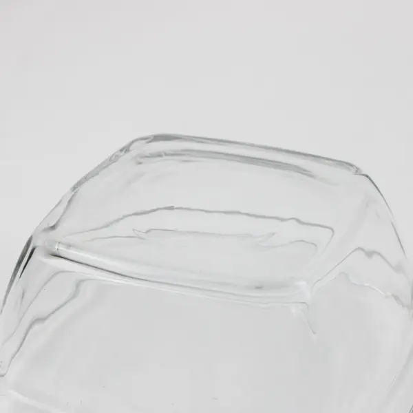 Lot of 2 Clear Glass Food Storage Containers 1 Gray Lid