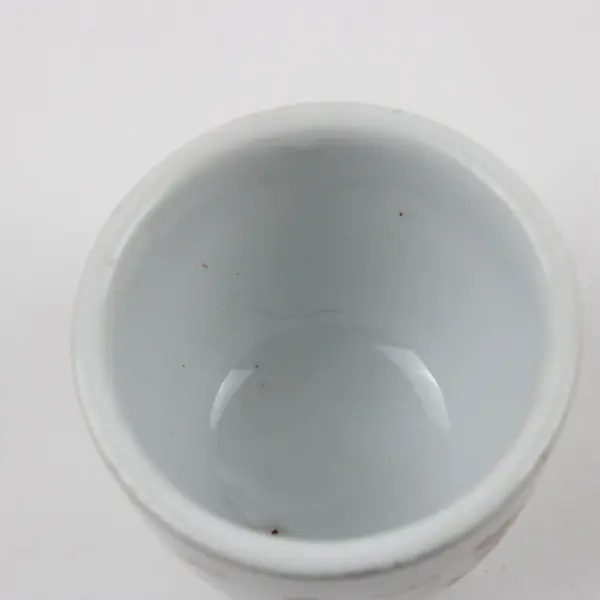 Chinese Porcelain Handleless Cup Red Green Dragon Made in China Collectible