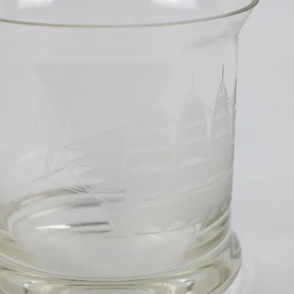 Clipper by Toscany Etched Sailboat Old Fashioned Rocks Glass