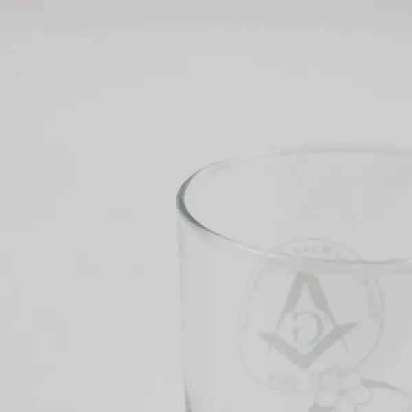 Engraved Masonic Square Clear Glass Tumbler Love Life Double-Sided